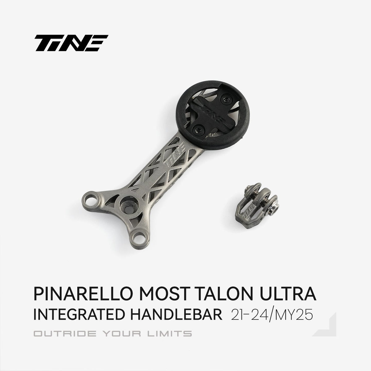 TiNE soporte de ciclocomputador de titanio para el manillar integrado Pinarello MOST Talon Ultra (2021–2024 y MY25)