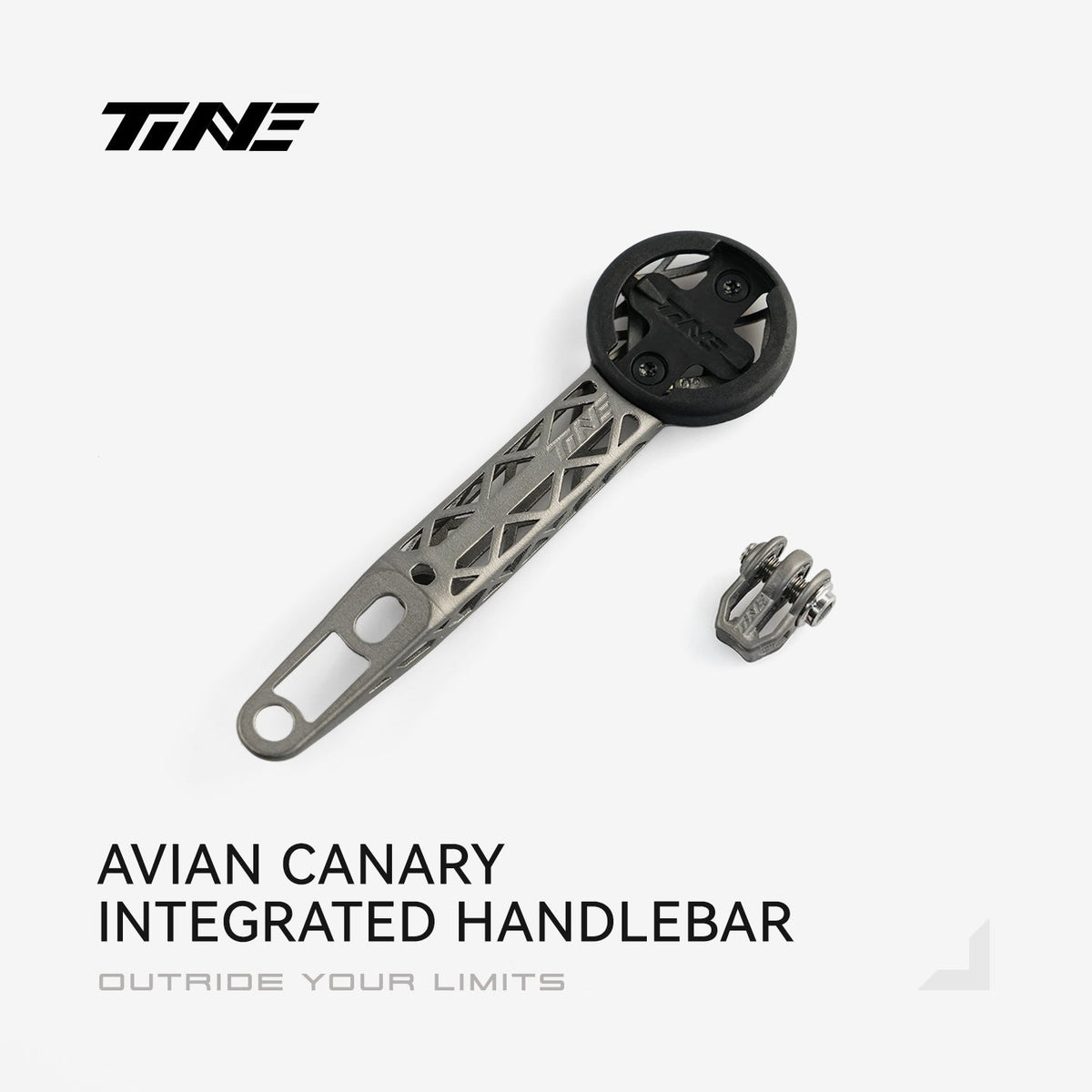 TiNE soporte de ciclocomputador de titanio para el manillar integrado Avian Canary