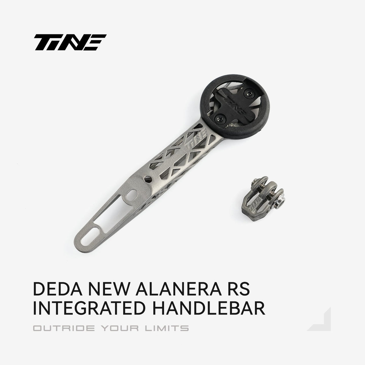 TiNE soporte de ciclocomputador de titanio para el manillar integrado Deda Alanera RS (nuevo)