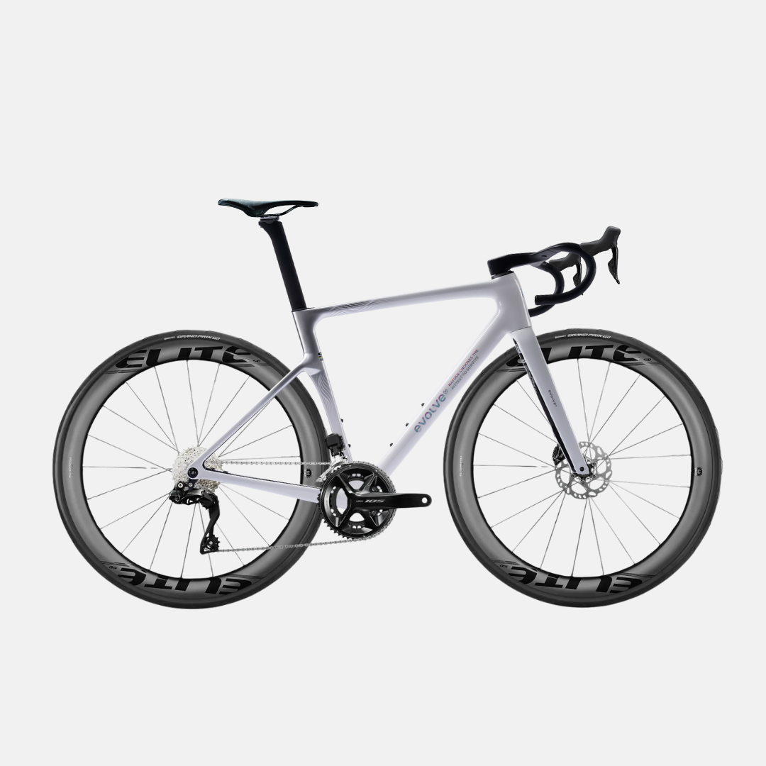 Bicicleta completa carbono evolve 105 plata