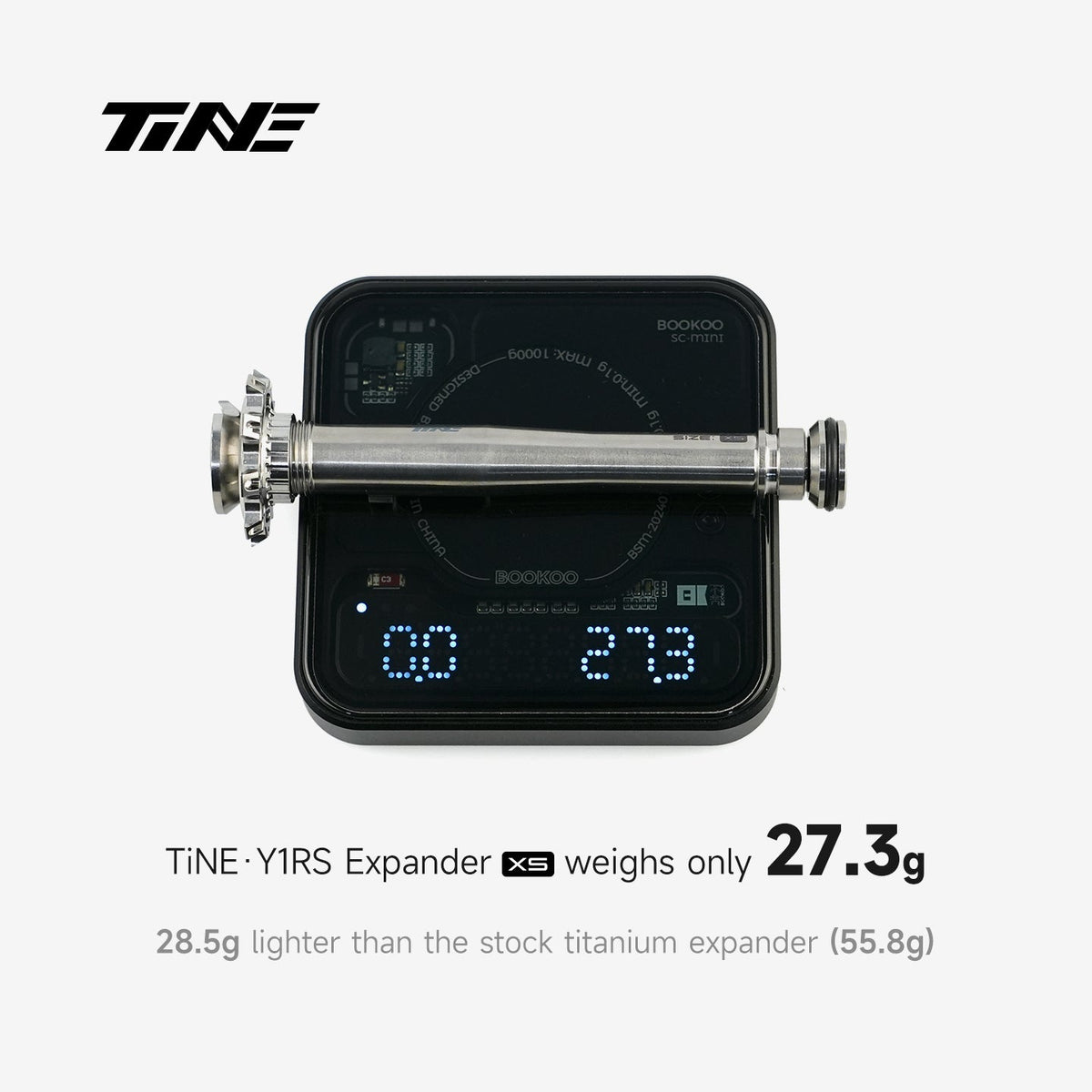Expansor TiNE para Colnago Y1Rs talla XS en báscula: 27,3 g
