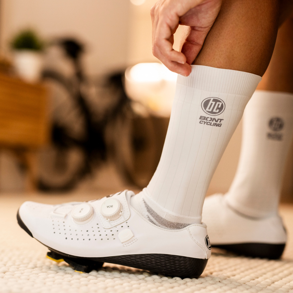 Bont Aero Sokz — Calcetines Aerodinámicos white, top view