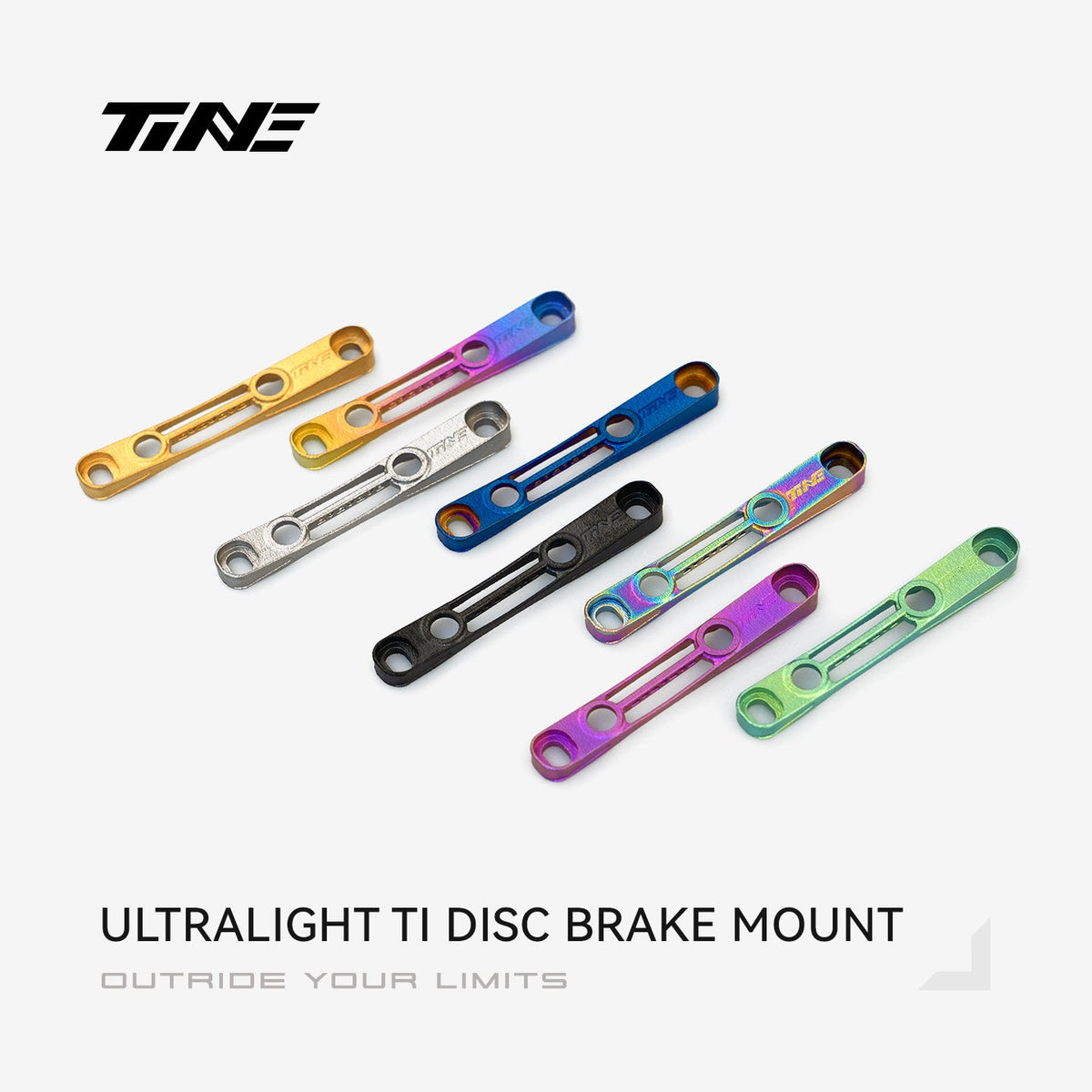 TiNE Adaptador de Freno de Disco Flat Mount de Titanio en los ocho acabados