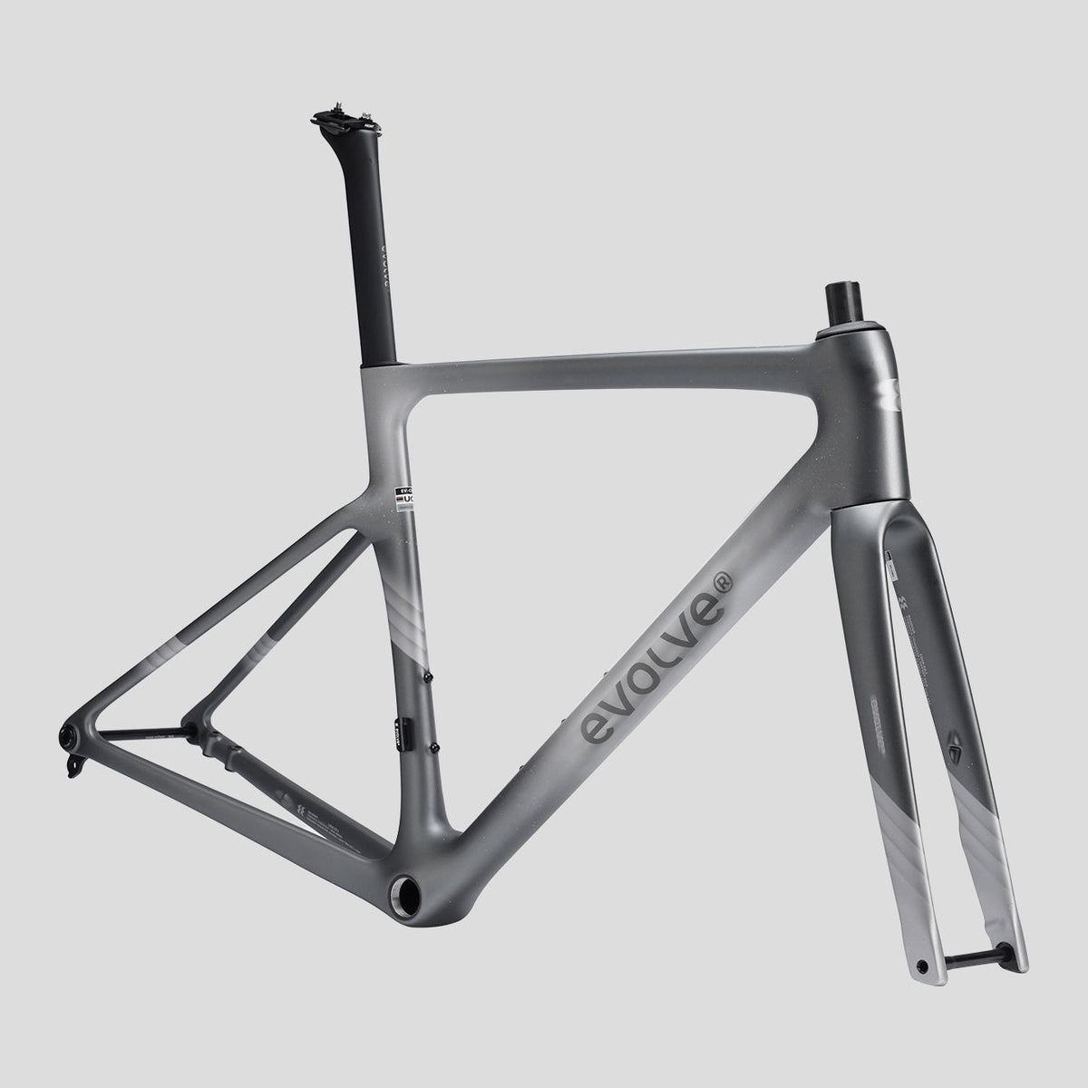 Vélo Evolve Artista Cima Force AXS Mist, cadre, vue de trois quarts