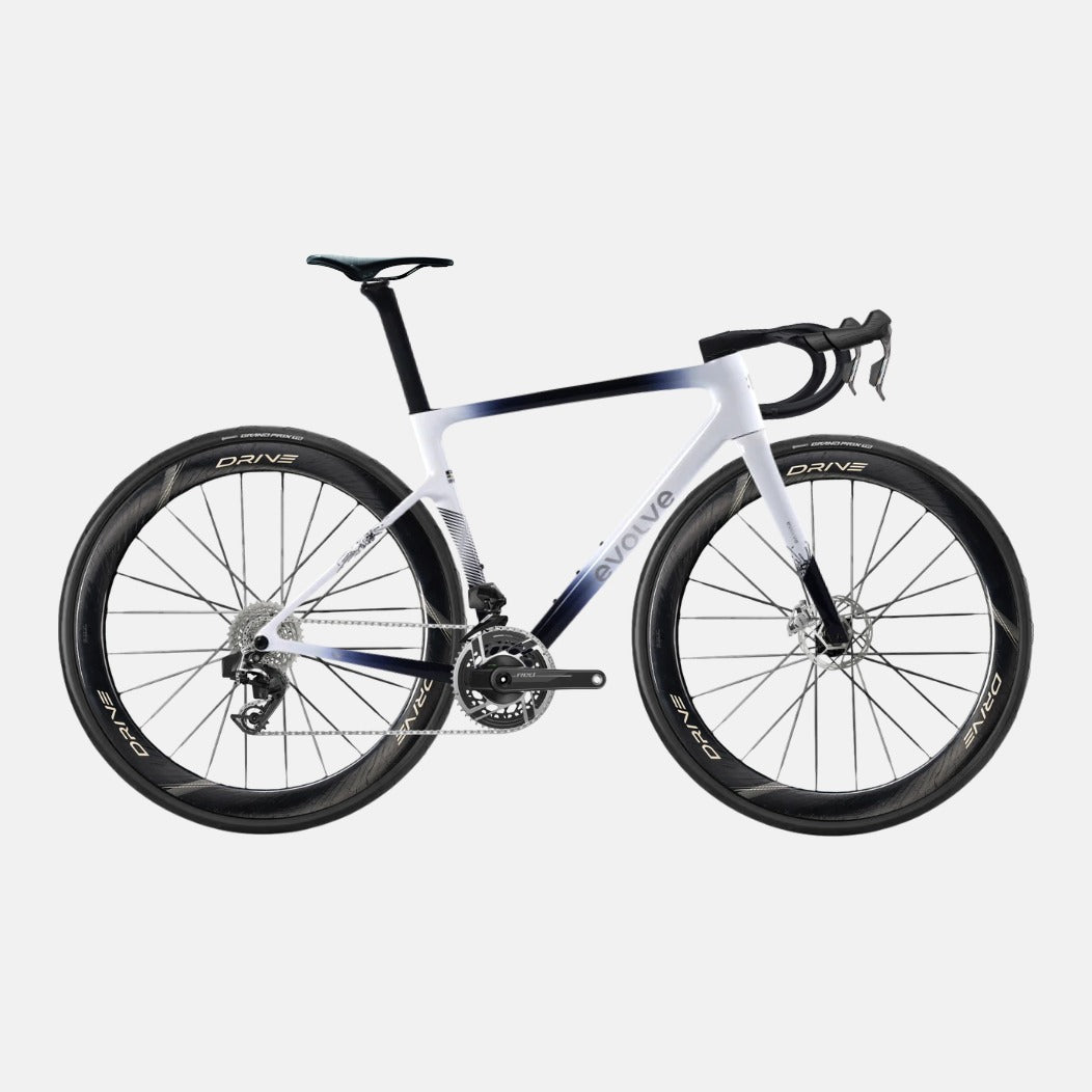 Bicicleta Evolve Artista Cima Red AXS Navy White, vista lateral