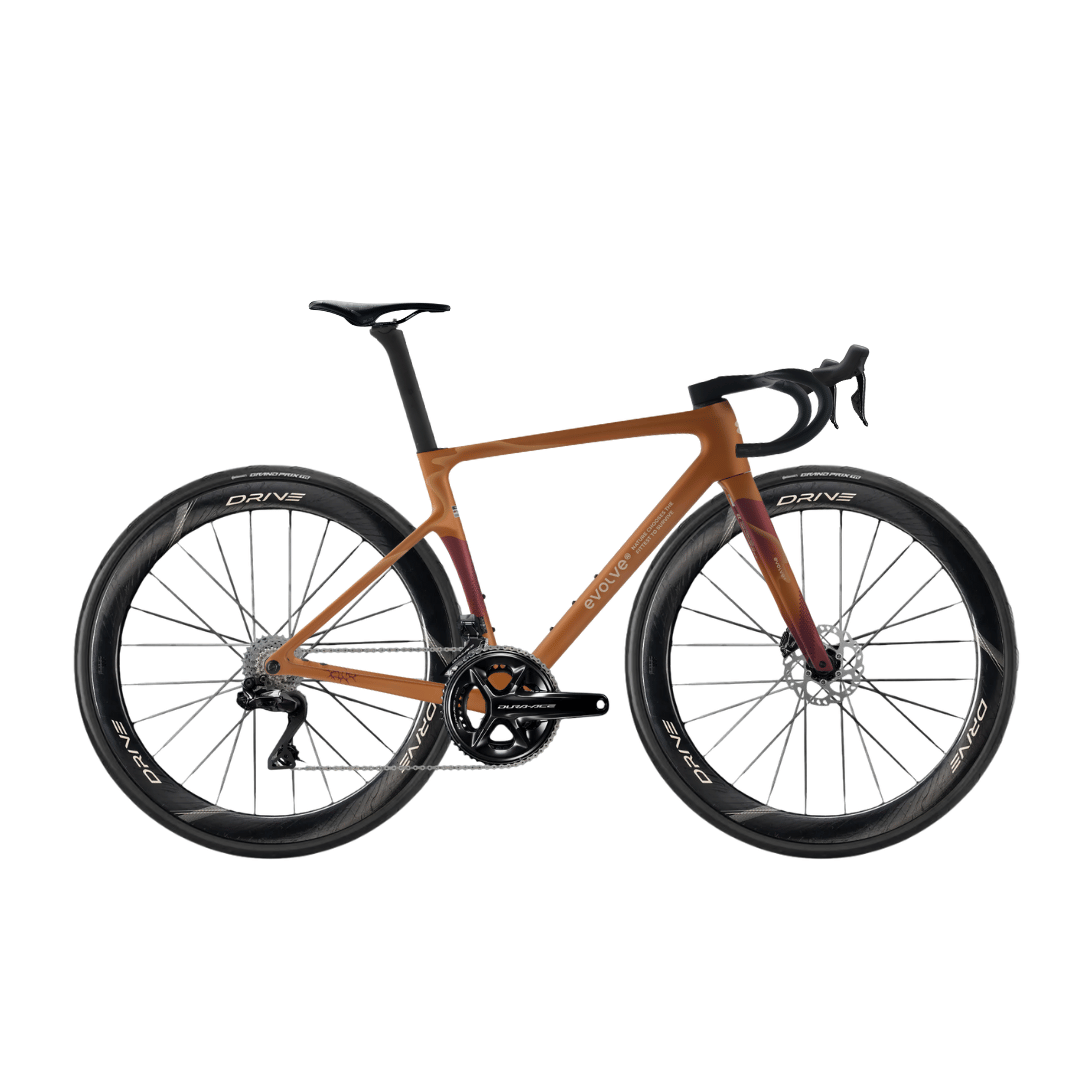 Bicicleta completa carbono evolve dura ace naranja