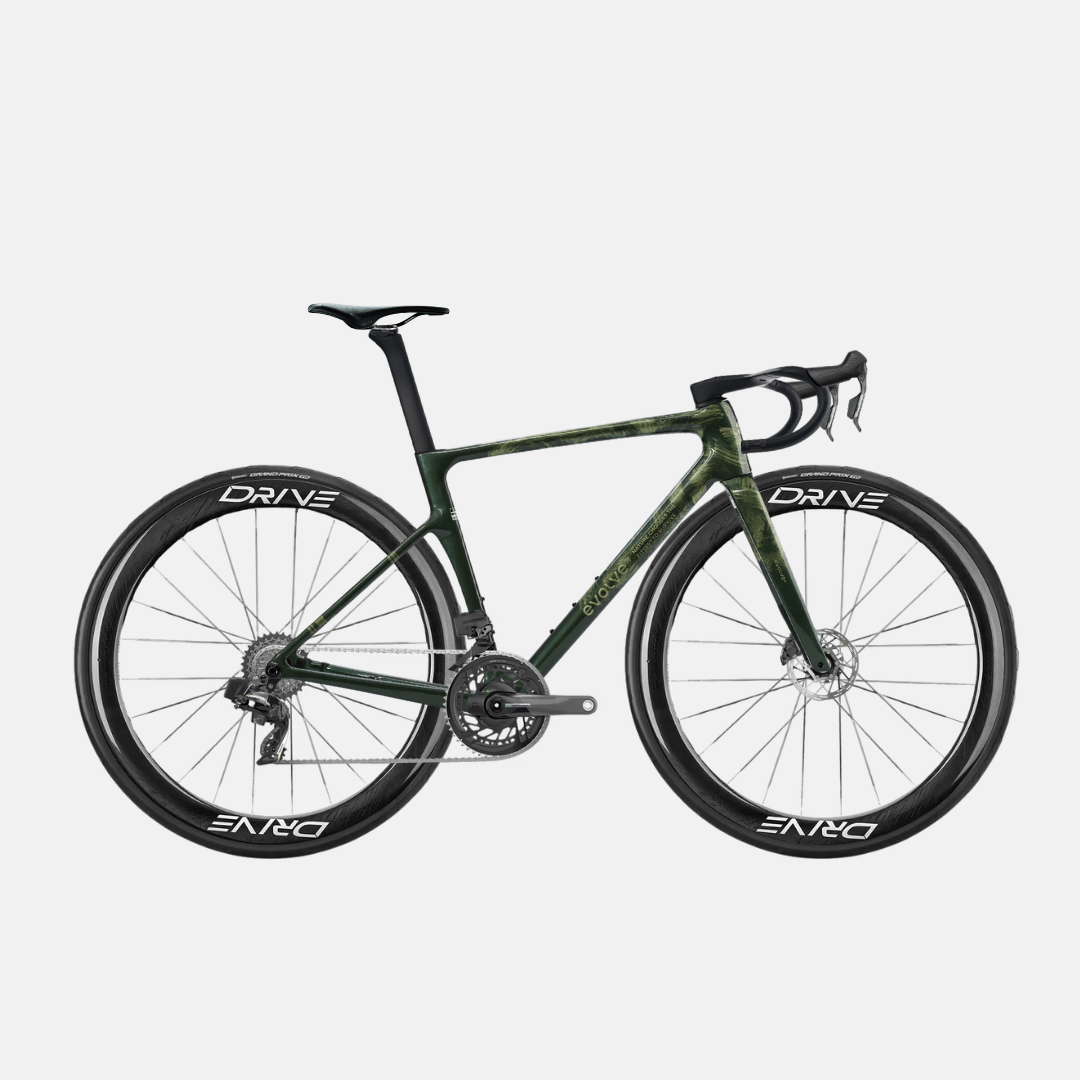 Bicicleta completa carbono evolve sram force verde