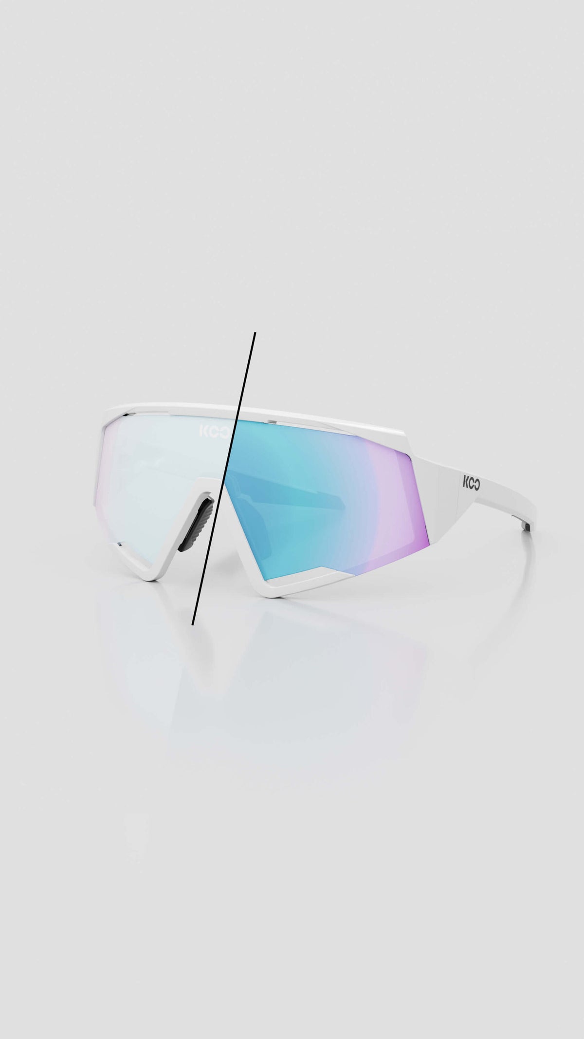 KOO Spectro — White / Photochromic Turquoise Mirror — imagen 1