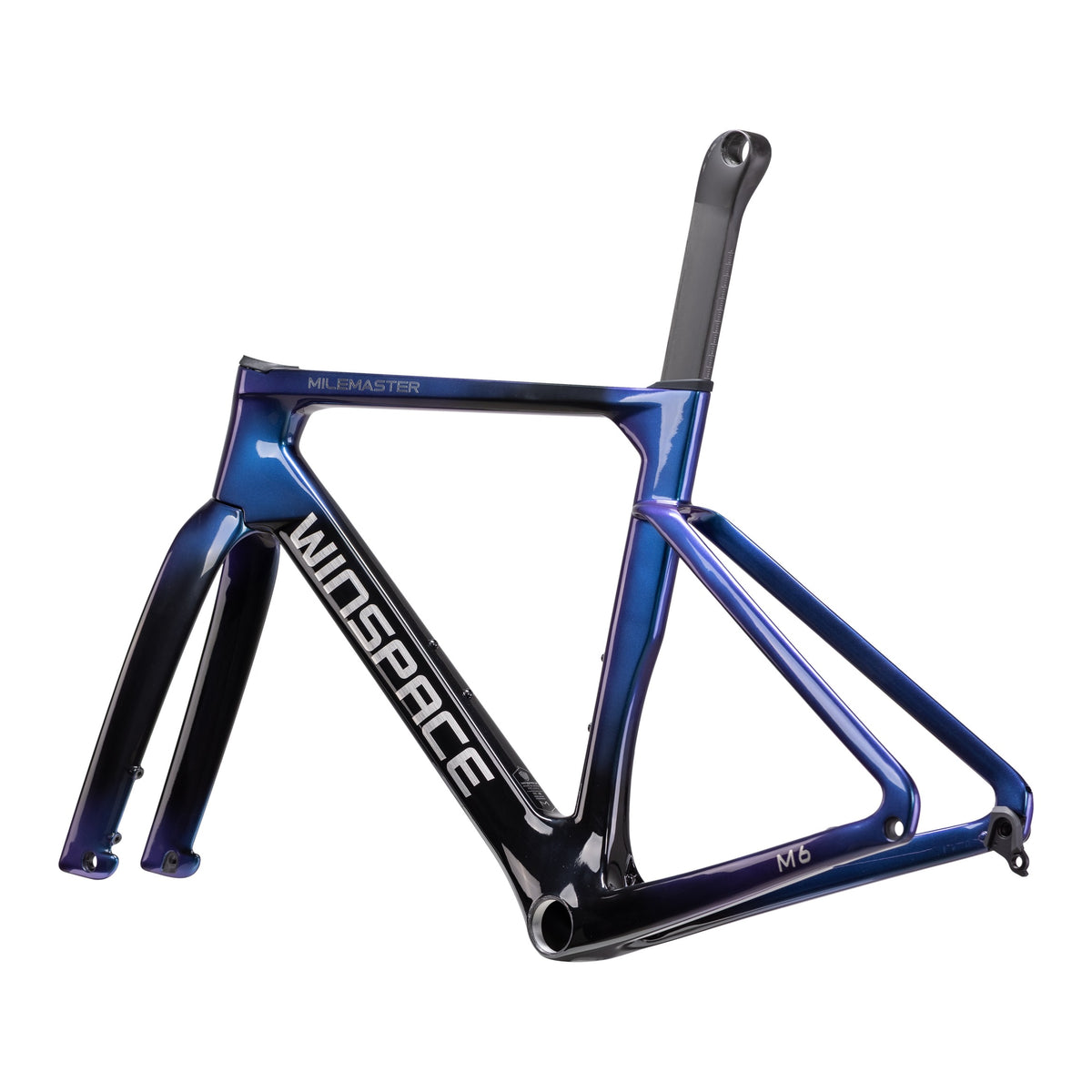 Bicicleta Winspace M6 105 Mecánico Mystic Purple, vista tres cuartos trasera