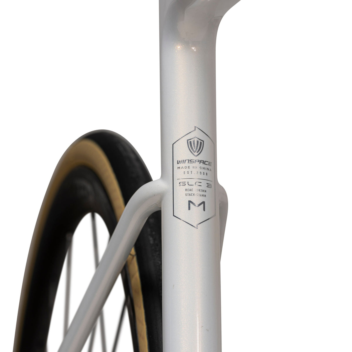 Winspace SLC3 Ultegra Di2 Polar White bike, seat tube detail