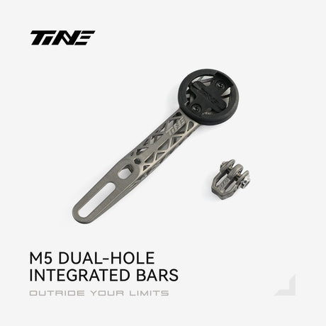 TiNE soporte de ciclocomputador de titanio para manillares integrados con doble tornillo M5, como el Darimo Nexum