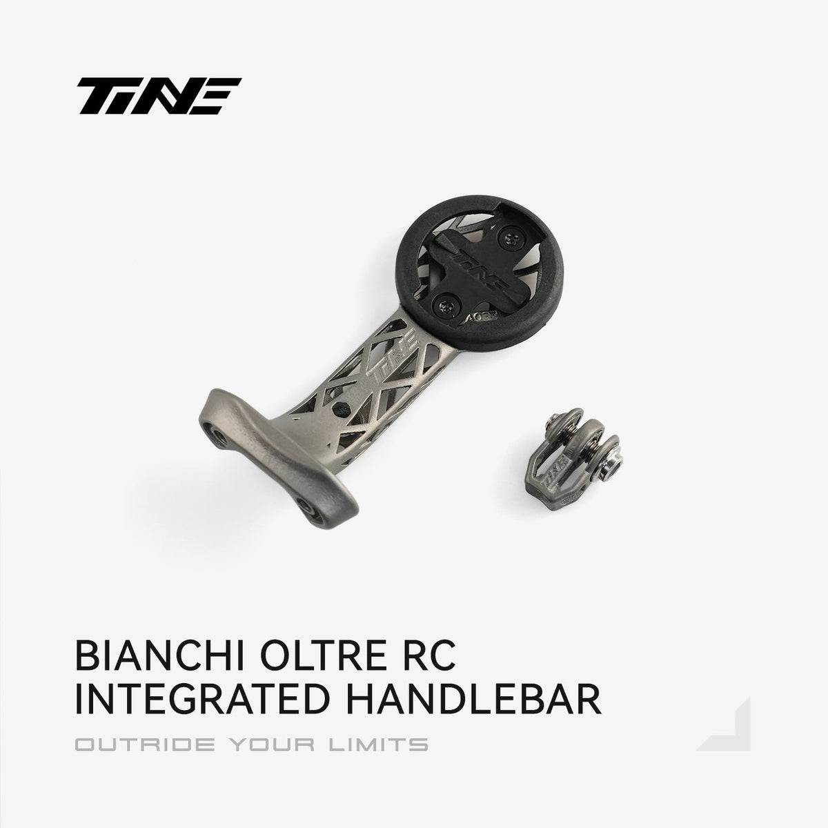 TiNE soporte de ciclocomputador de titanio para el manillar integrado Bianchi Oltre RC