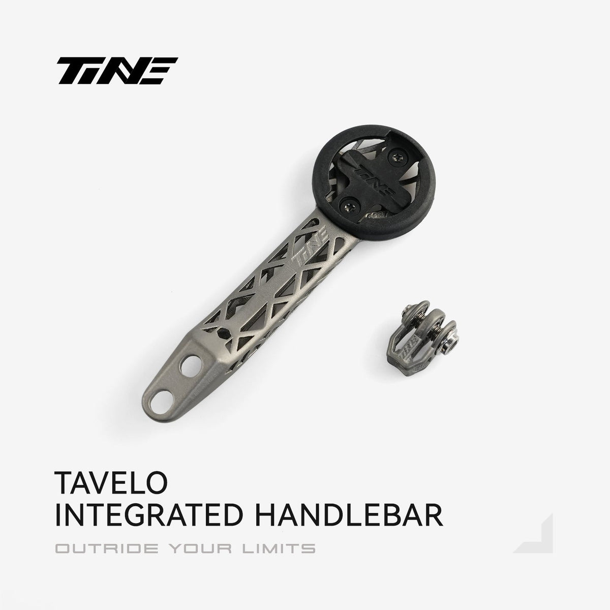 TiNE soporte de ciclocomputador de titanio para el manillar integrado Tavelo