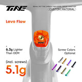 TiNE Top Cap de Carbono edición Lava Flow (decoración de lava en naranja) en el cockpit Roval Rapide: 5,1 g con tornillo