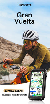 iGPSPORT BiNavi Ultra — imagen oficial en uso