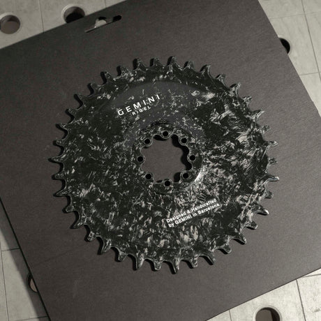 Detalle frontal del plato de carbono Gemini Rigel