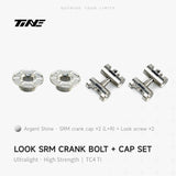 TiNE Tapas y Tornillos de Biela de Titanio Look SRM en acabado Argent Shine (plata): dos tapas SRM y dos tornillos Look