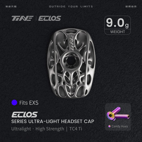 TiNE Eclos Top Cap de Titanio versión EXS con tornillo Candy Hues (degradado violeta y dorado)