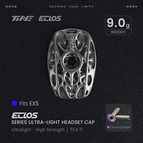 TiNE Eclos Top Cap de Titanio versión EXS con tornillo Chroma Dream (tornasolado)