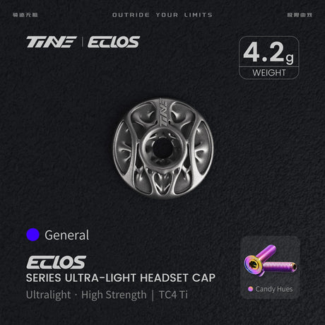 TiNE Eclos Top Cap de Titanio versión Universal con tornillo Candy Hues (degradado violeta y dorado)