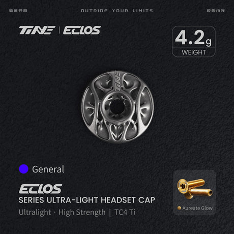TiNE Eclos Top Cap de Titanio versión Universal con tornillo Aureate Glow (dorado)
