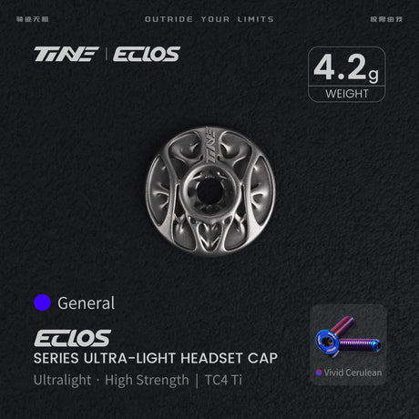TiNE Eclos Top Cap de Titanio versión Universal con tornillo Rosy Azure (azul)