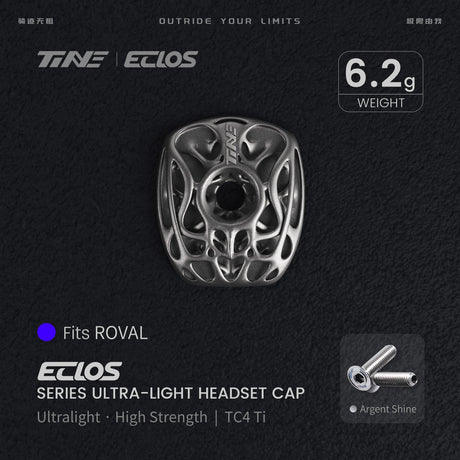 TiNE Eclos Top Cap de Titanio versión Specialized Roval con tornillo Argent Shine (plata)