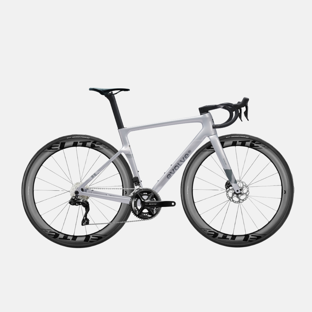 Bicicleta completa carbono evolve 105 blanca