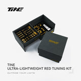 Caja abierta del TiNE Kit de Tornillería de Titanio SRAM Red con todas las piezas doradas