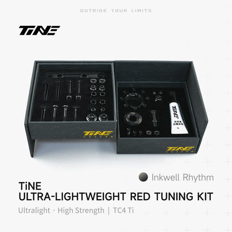 TiNE Kit de Tornillería de Titanio SRAM Red en acabado Inkwell Rhythm (negro)