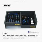 TiNE Kit de Tornillería de Titanio SRAM Red en acabado Rosy Azure (azul)