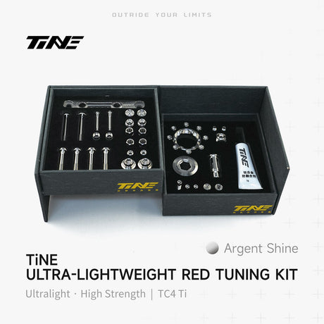 TiNE Kit de Tornillería de Titanio SRAM Red en acabado Argent Shine (plata)