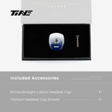 Estuche del TiNE Top Cap de Carbono con la tapa Quick-Step Edition y su tornillo de titanio