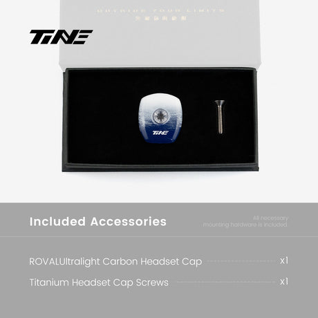 Estuche del TiNE Top Cap de Carbono con la tapa Quick-Step Edition y su tornillo de titanio