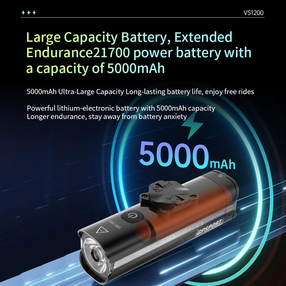 Luz delantera con larga duración bateria
