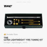 TiNE Tapón de Compresión de Titanio Colnago Y1Rs con tornillería en acabado Aureate Glow (dorado) y eje en plata