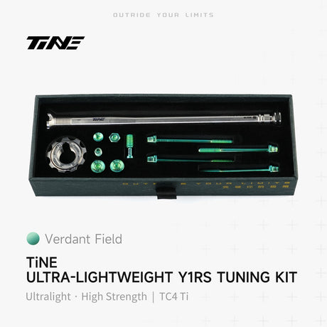 TiNE Tapón de Compresión de Titanio Colnago Y1Rs con tornillería en acabado Verdant Field (verde) y eje en plata