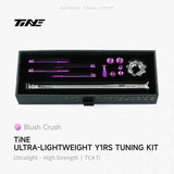 TiNE Tapón de Compresión de Titanio Colnago Y1Rs con tornillería en acabado Blush Crush (rosa fucsia) y eje en plata
