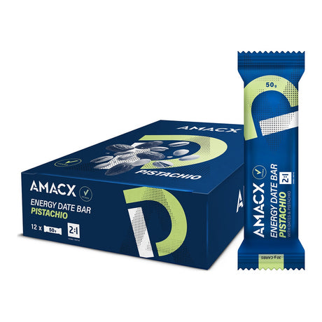 Amacx Energy Date Bar Pistacho Nutrición, box contents