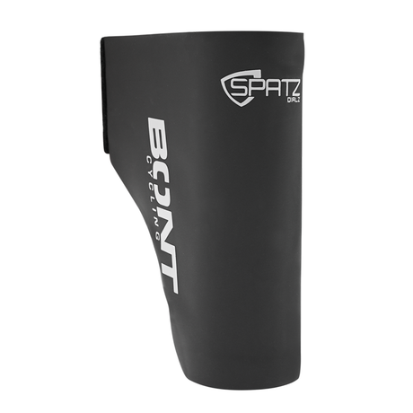 Cubrezapatillas Bont Dialz en negro, vista vertical con logotipos