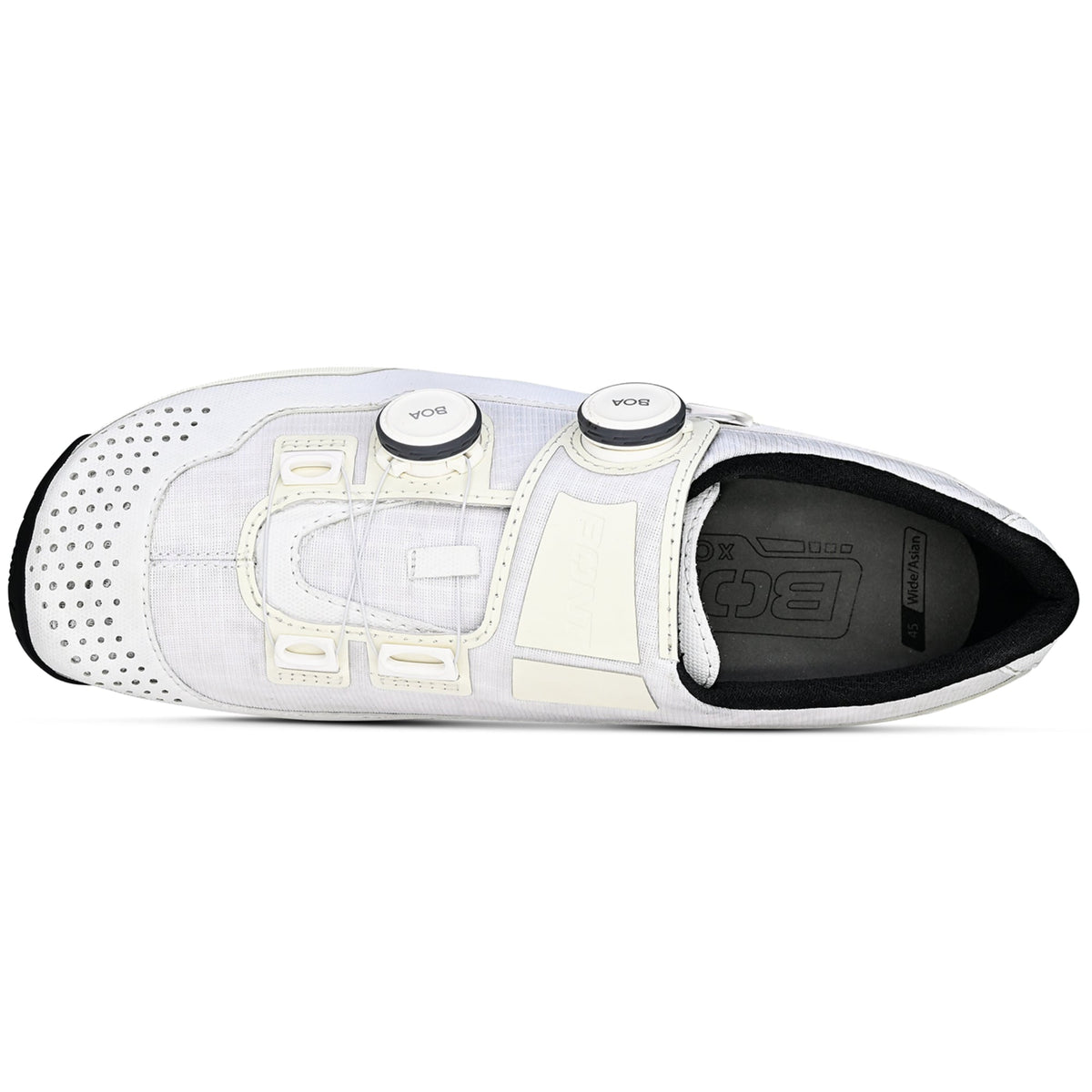 Bont Riot G gravel and MTB shoes in white, top view