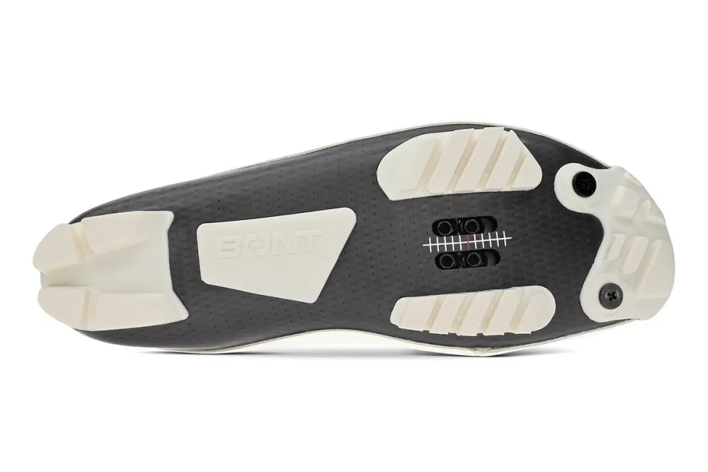Zapatillas de gravel Bont Vaypor SL G en blanco, suela con tacos