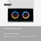 Estuche con dos TiNE Tapas Center Lock Exteriores de Titanio