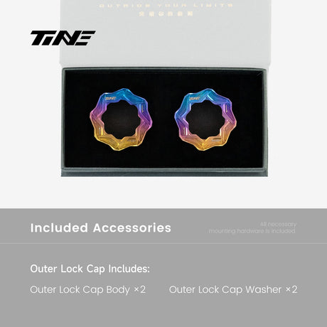 Estuche con dos TiNE Tapas Center Lock Exteriores de Titanio