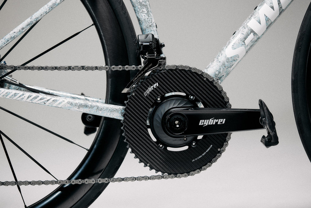 Guarnitura in carbonio Cybrei con corone Metarbon Aero, montato sulla bici