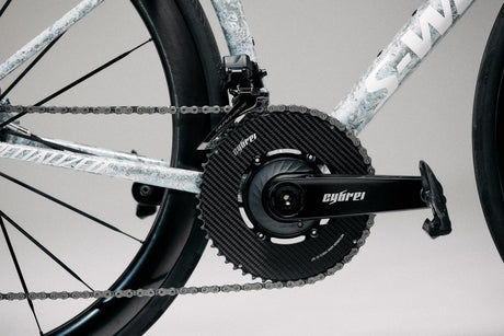 Bielas de carbono Cybrei con platos Metarbon Aero, montado en la bicicleta