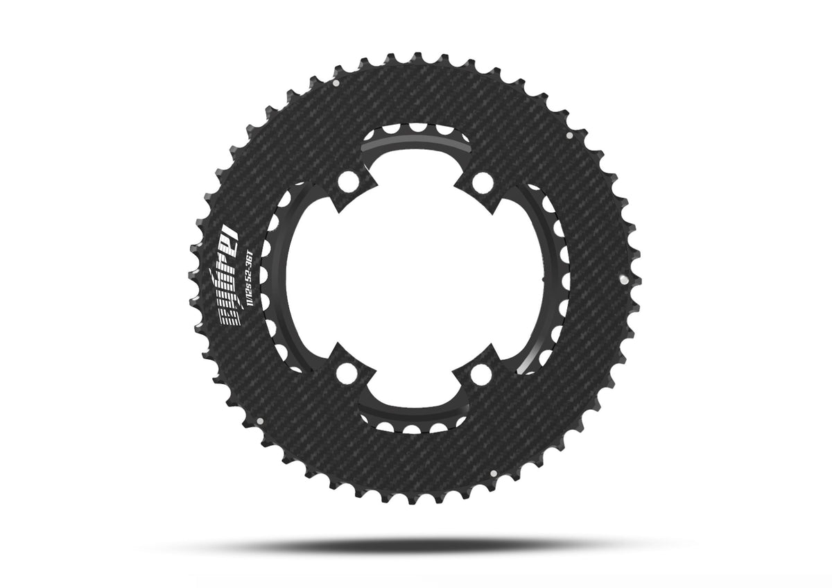 Cybrei Ultra Kurbelgarnitur, enthaltene Metarbon Aero Kettenblätter