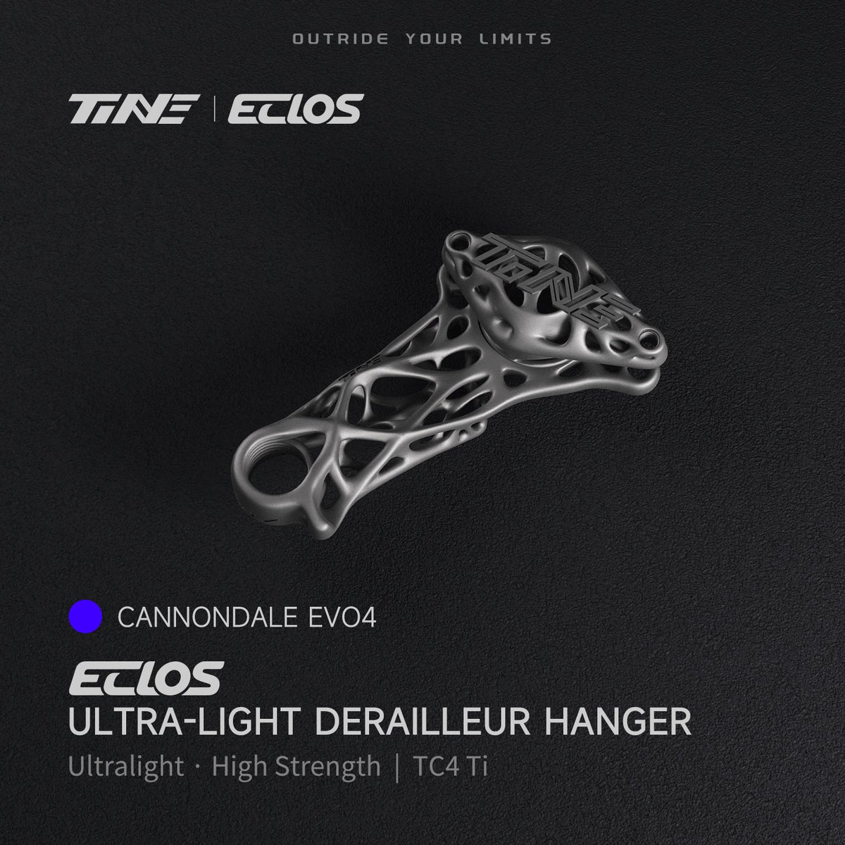 TiNE Eclos Patilla de Cambio de Titanio, versión Cannondale SuperSix EVO 4