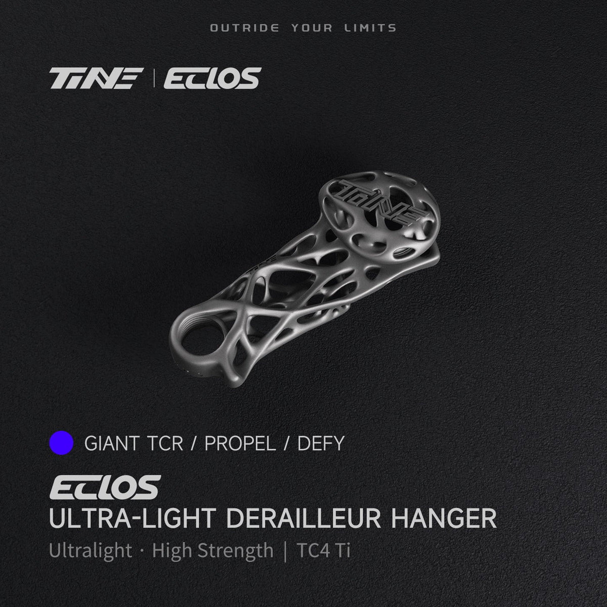 TiNE Eclos Patilla de Cambio de Titanio, versión Giant TCR / Propel / Defy