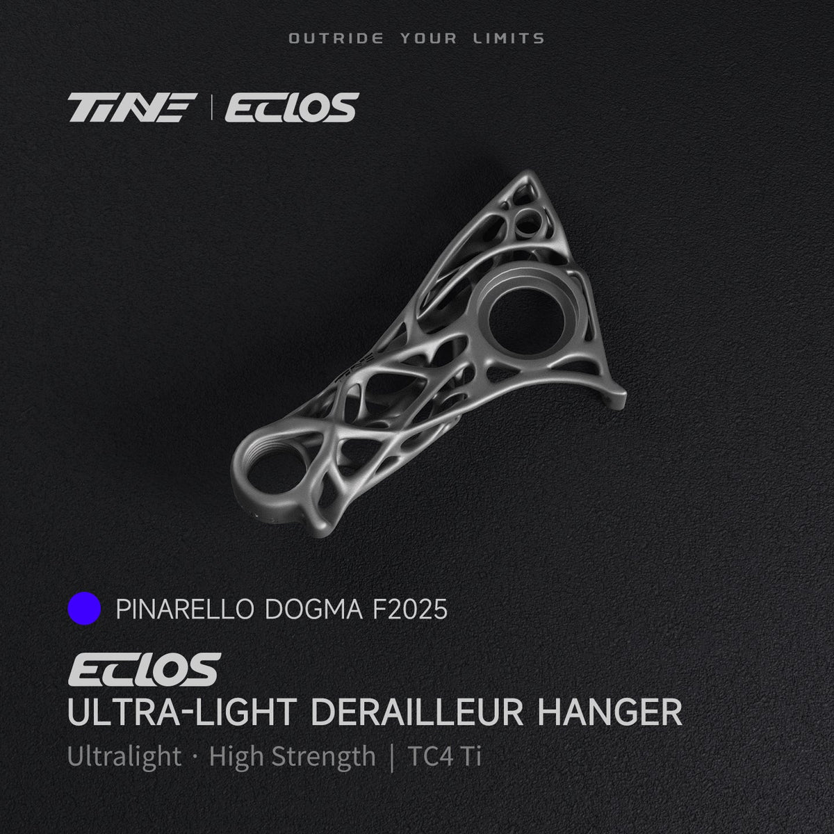 TiNE Eclos Patilla de Cambio de Titanio, versión Pinarello Dogma F 2025